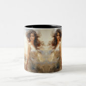 Windblown美しい：表情豊かな水色 ツートーンマグカップ (中央)