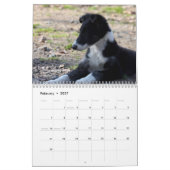 Windhoundの2011匹の絹の子犬 カレンダー (2月 2027)