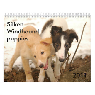 Windhoundの2011匹の絹の子犬 カレンダー