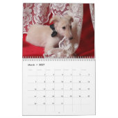Windhoundの6匹の2016匹の絹の子犬のカレンダー カレンダー (3月 2027)