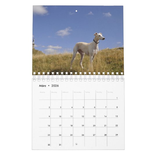 Windhunde カレンダー (3月 2026)