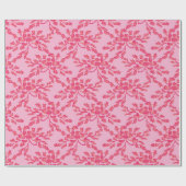 Winding Peony Woodcut in Pink and Orange ラッピングペーパー (フラット)