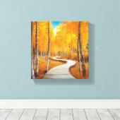 Winding Through the Golden Forest キャンバスプリント (インサイチュ (ウッドフロア))