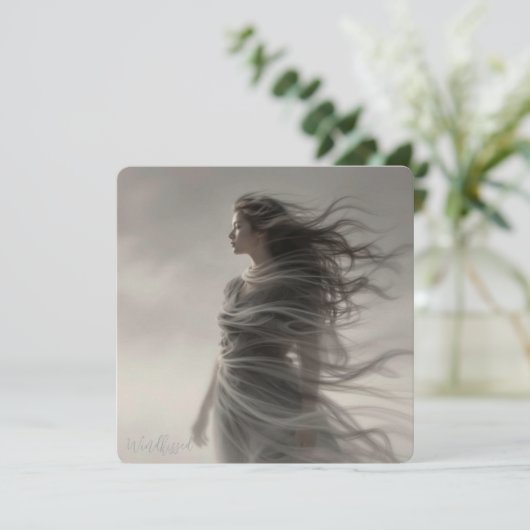 Windkissed - AI Fantasy Digital Art Print (スタンド正面)