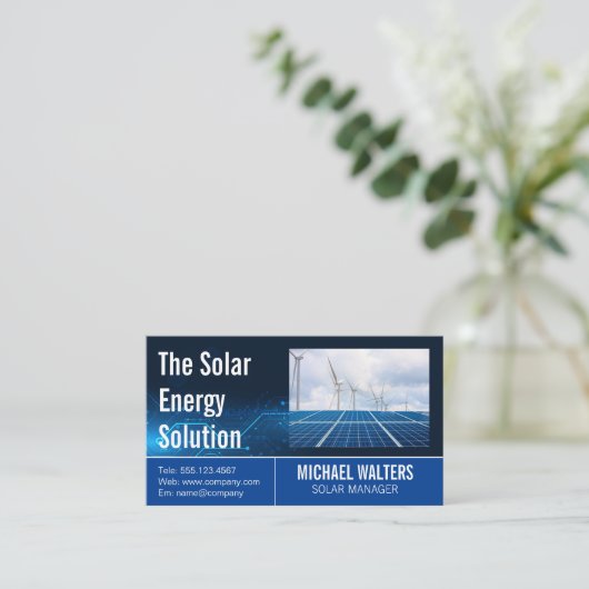 Windmill and Solar Panels | Energy 名刺 (スタンド正面)