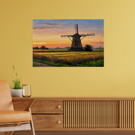 Windmill In The Countryside ポスター