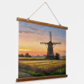 Windmill In The Countryside 吊り下げ型タペストリー (傾斜あり)