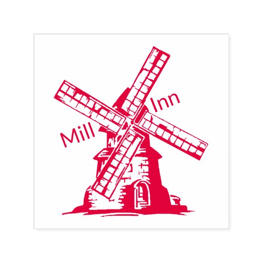 Windmill Personalize with your Logo and Text セルフインキングスタンプ (デザイン)