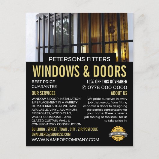 Window & Bars, Window & Door Fitter Company チラシ (正面)