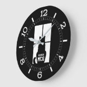 Window Black Catパーソナライズされた Dial on a ラージ壁時計 (傾斜)