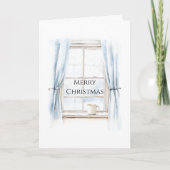 Window Blue Curtains Christmas   カード (正面)