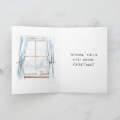 Window Blue Curtains Christmas   カード (内部)
