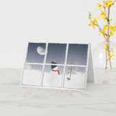 Window Card内の雪だるま カード (黄色い花)
