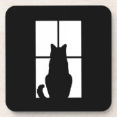 Window CatクリックからColorカスタマイズ Background コースター (正面)