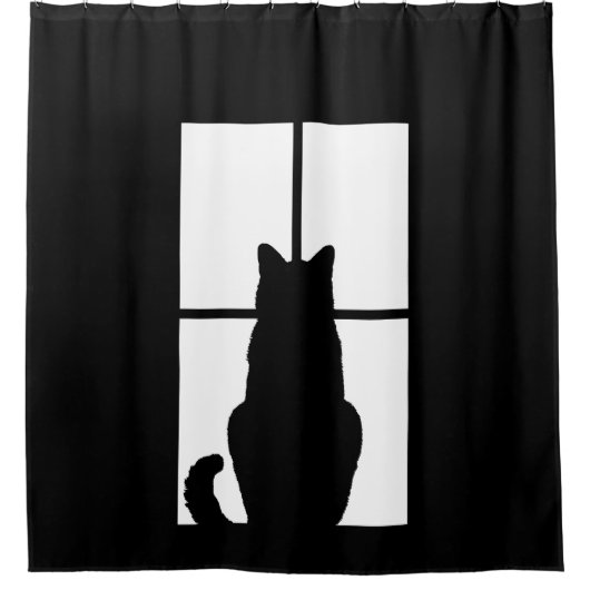 Window Catクリックで色の背景を選択 シャワーカーテン (正面)