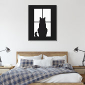 Window Cat クリック toカスタマイズ任意の色のデコアを取得 キャンバスプリント (インサイチュ (寝室))