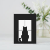 Window Cat クリック toカスタマイズ任意の色のデコアを取得 ポストカード (スタンド正面)