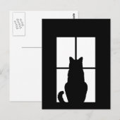 Window Cat クリック toカスタマイズ任意の色のデコアを取得 ポストカード (正面/裏面)