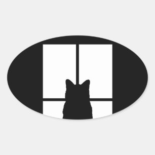 Window Cat クリック toカスタマイズ任意の色のデコアを取得 楕円形シール