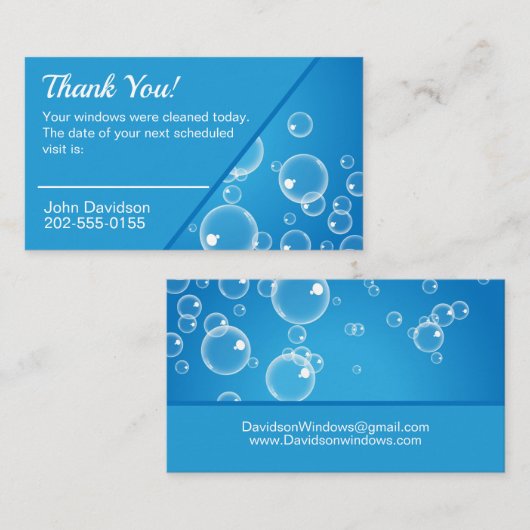 Window Cleaner Thank You Next Visit 名刺 (正面/裏面)