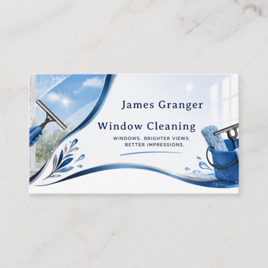 Window Cleaning Business Card 名刺 (正面)