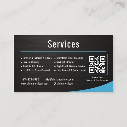 Window Cleaning QR Code Metallic 名刺 (裏面)