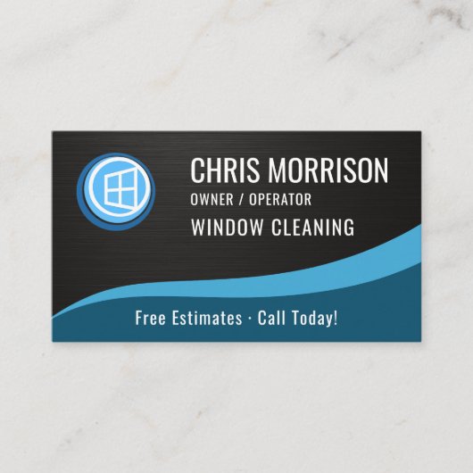 Window Cleaning QR Code Metallic 名刺 (正面)
