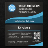 Window Cleaning QR Code Metallic 名刺
