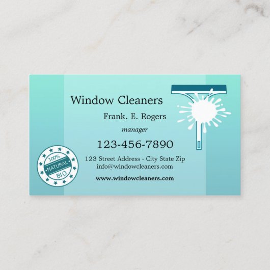 Window Cleaning Services Business Card 名刺 (裏面)