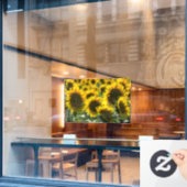 Window Cling - ひまわりの畑の写真 ウィンドウサイン (カフェ窓)