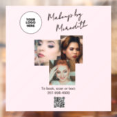 Window Cling Pink Logo QR Photo Makeup Artist ウィンドウサイン (シート2)