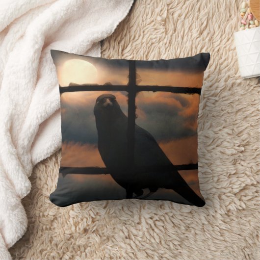 Window Crow Pillow クッション (ブランケット)