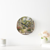 Window & Garden Wall Clock — Charming Nature Desig ラウンド壁時計 (ホーム)