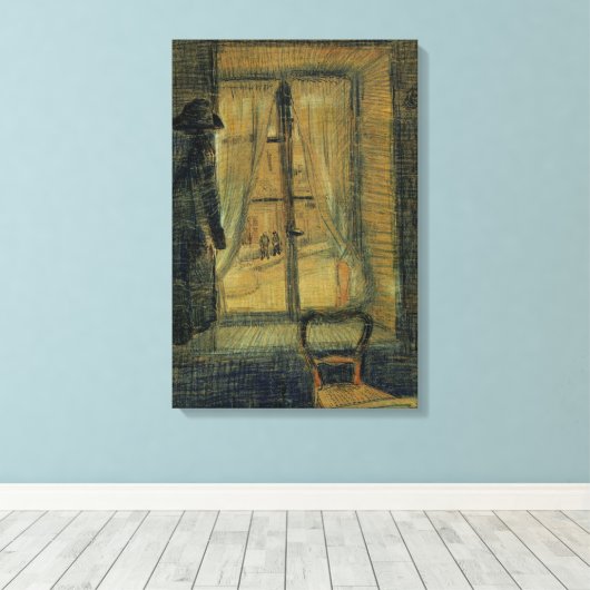 Window in Bataille Restaurant by Vincent van ゴッホ キャンバスプリント (インサイチュ (ウッドフロア))