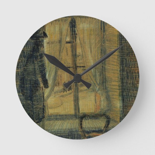 Window in Bataille Restaurant by Vincent van ゴッホ ラウンド壁時計 (正面)