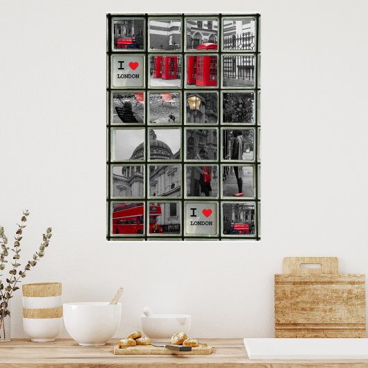 Window on London Sights ポスター (キッチン)