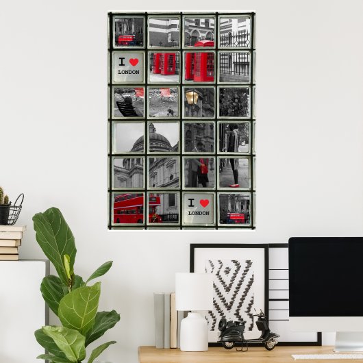 Window on London Sights ポスター (ホームオフィス)