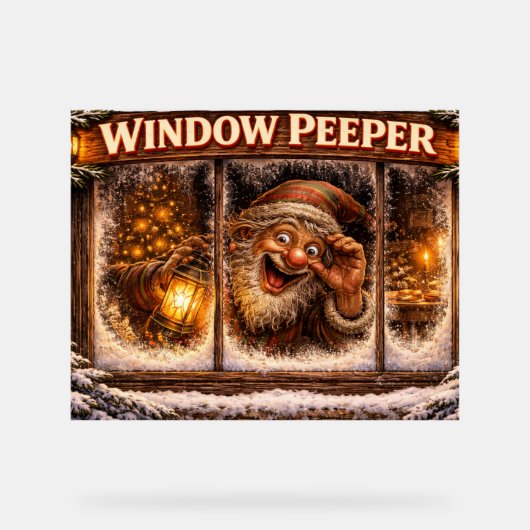 Window Peeper Icelandic Yule Lad art アクリルサイン (正面)