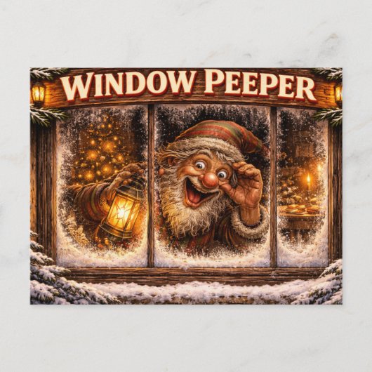 Window Peeper Icelandic Yule Lad Postcard  ポストカード (正面)