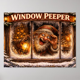 Window Peeper Icelandic Yule Lad Poster ポスター