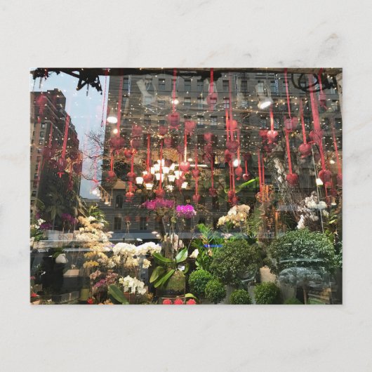 Window Reflection, Flower Shop, NYC New York Photo ポストカード (正面)