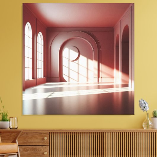 Window Room with Shadow Structure キャンバスプリント (インサイチュ (リビング))