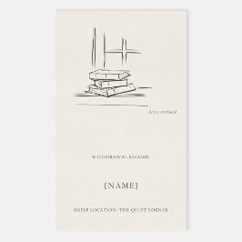 Window Seat Ex Libris Bookplate -Library Label 長方形シール