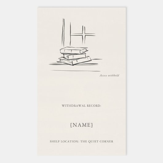 Window Seat Ex Libris Bookplate -Library Label 長方形シール