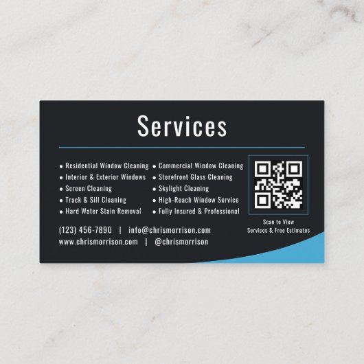 Window Washing Service QR Code 名刺 (裏面)
