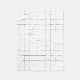 Windowpaneチェックグリッド（白黒） フリースブランケット