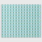 Windowpane Weave Gingham in Green and Aqua ラッピングペーパー (フラット)
