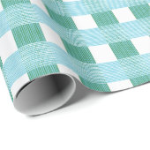Windowpane Weave Gingham in Green and Aqua ラッピングペーパー (ロールコーナー)