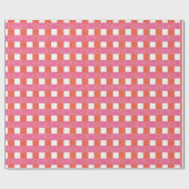 Windowpane Weave Gingham in Pink and Orange ラッピングペーパー (フラット)