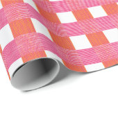 Windowpane Weave Gingham in Pink and Orange ラッピングペーパー (ロールコーナー)